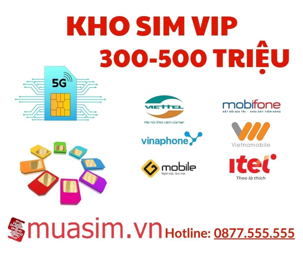 Kho sim VIP 300 - 500 triệu